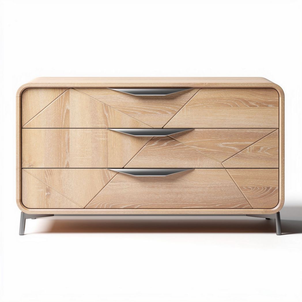 Cómoda moderna de madera de roble con tres cajones dimensiones 80 x 40 x 50cm