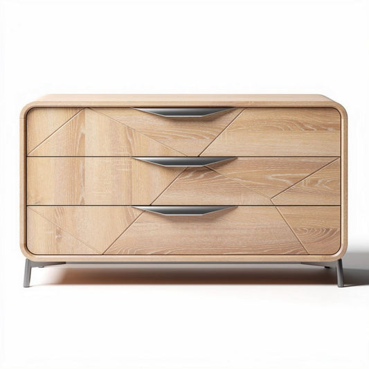 Cómoda moderna de madera de roble con tres cajones dimensiones 80 x 40 x 50cm
