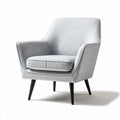 Sillón moderno de tela gris con patas negras 80 x 80 x 85 cm