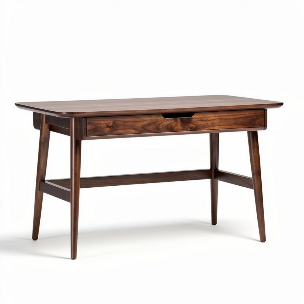 Mesa de trabajo de madera de nogal 120 x 60 x 75 cm con cajón