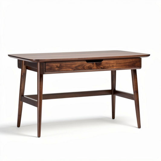 Mesa de trabajo de madera de nogal 120 x 60 x 75 cm con cajón
