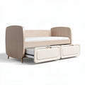 cama infantil con almacenamiento en color natural 160 x 80 x 70cm