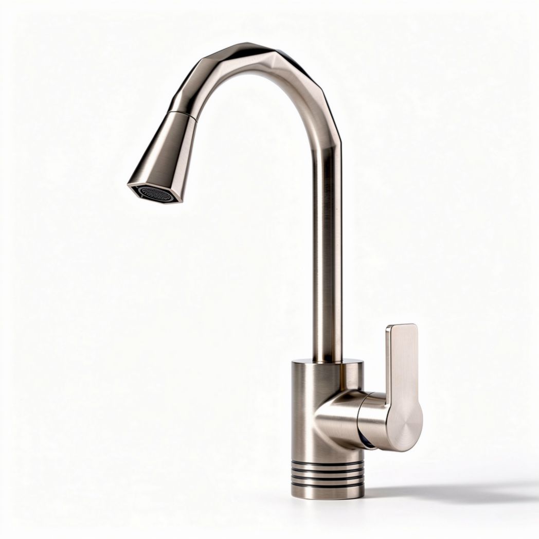 Grifo de cocina de acero inoxidable acabado mate 20 x 10 x 30cm con caño extraíble