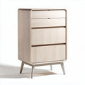 Cómoda de madera clara con diseño moderno y dimensiones 80 x 40 x 100cm